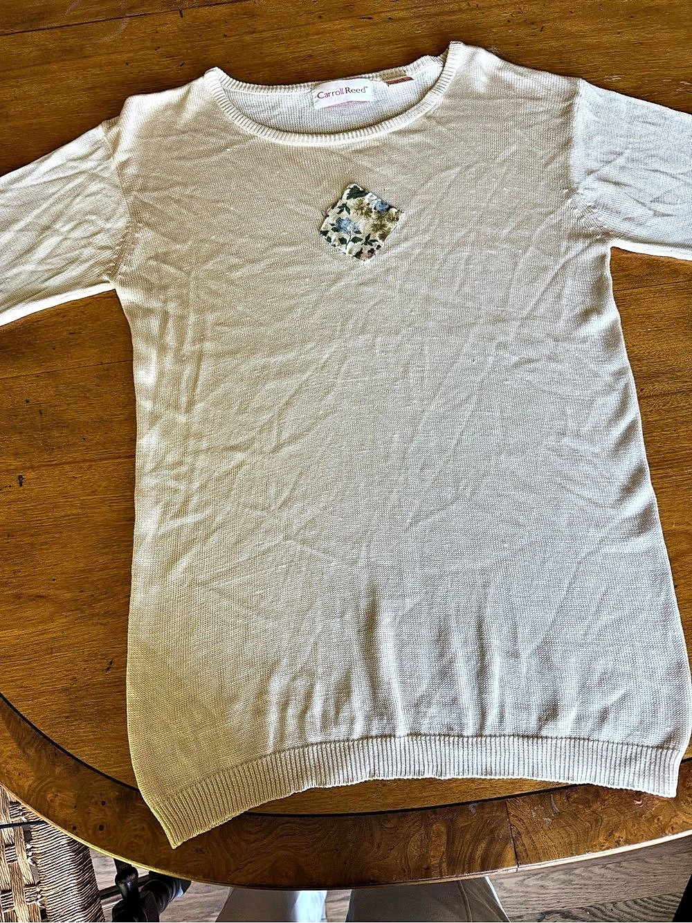 Carroll Reed Floral Silk Blend Crewneck Sweater Size Medium